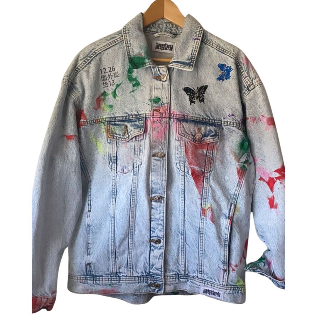Chaqueta vaquera estilo retro con carátula 
